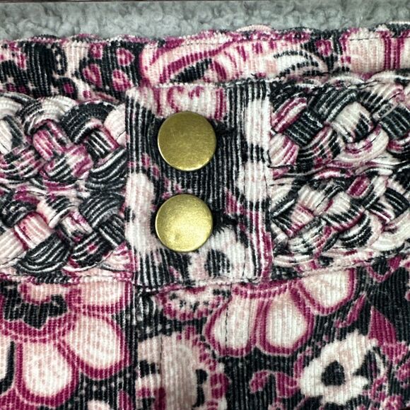 Figue Maia Corduroy Wide Leg Pants Womens Size 6 NWT Paisley Floral Pink Black - Picture 6 of 14